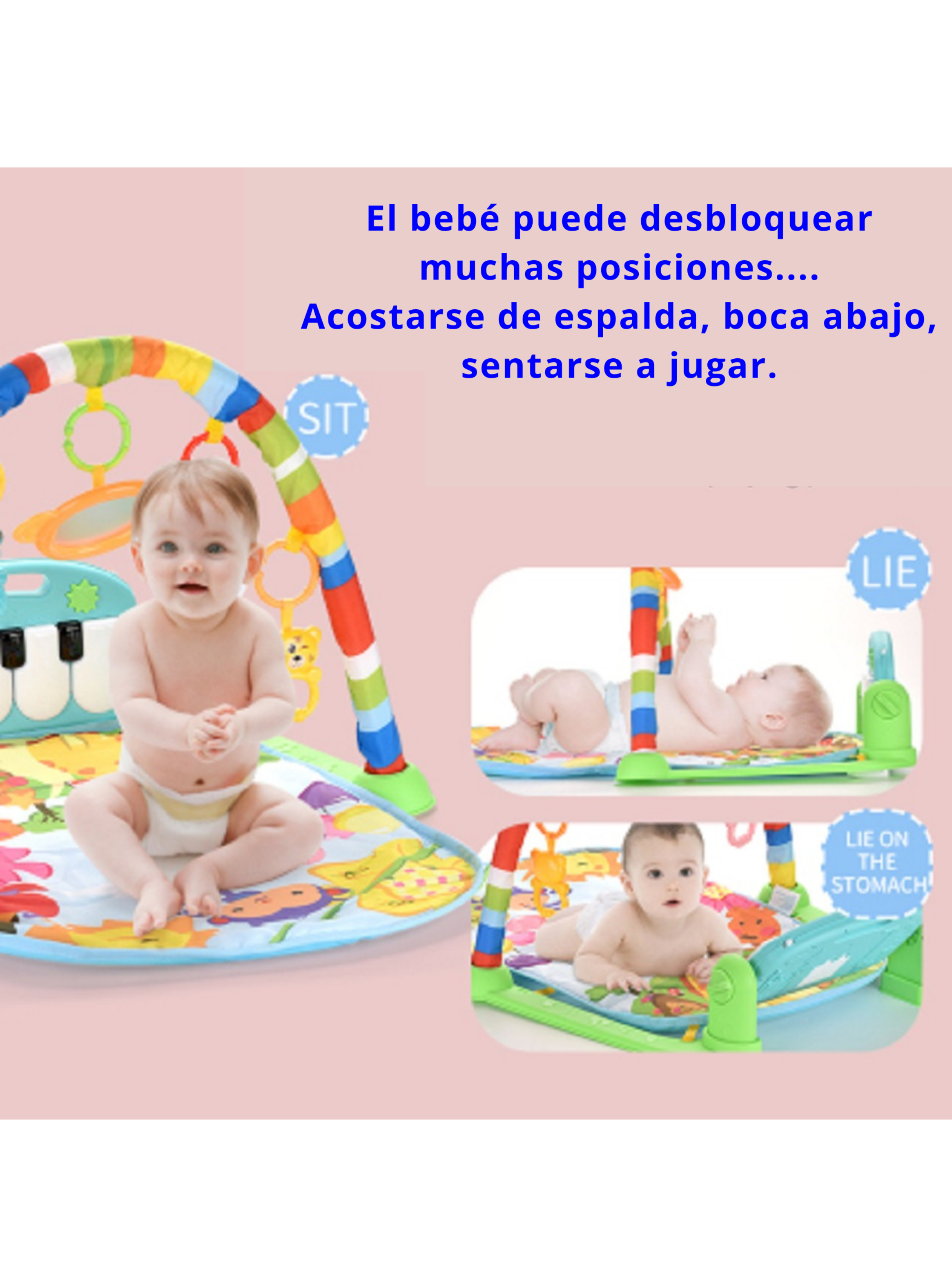 Alfombra Gimnasio Y Piano Musical, Multifuncional Para Bebes-2