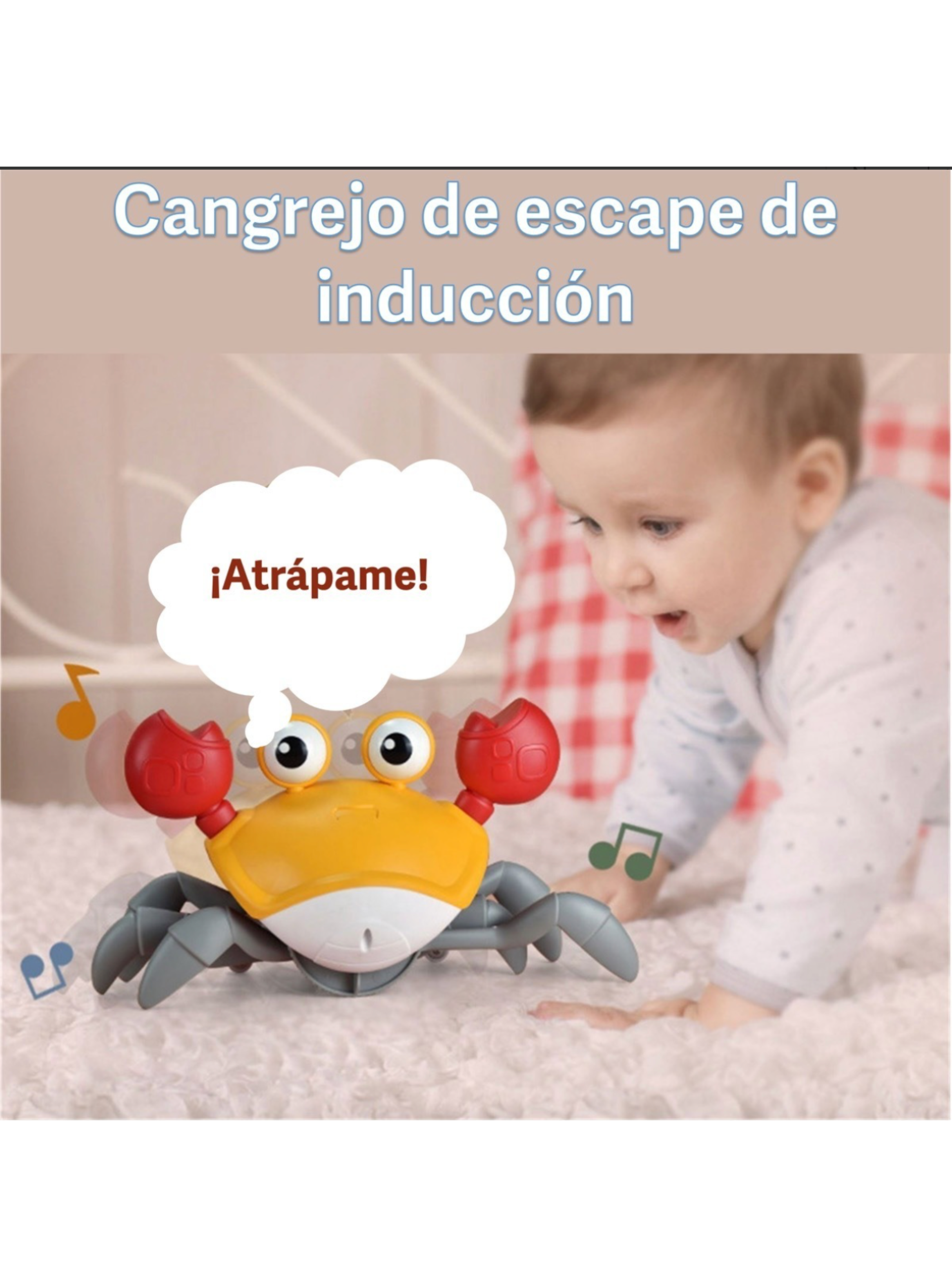 Cangrejo Musical Y Luz Led, Con Sensor Para Evitar Obstáculo-1