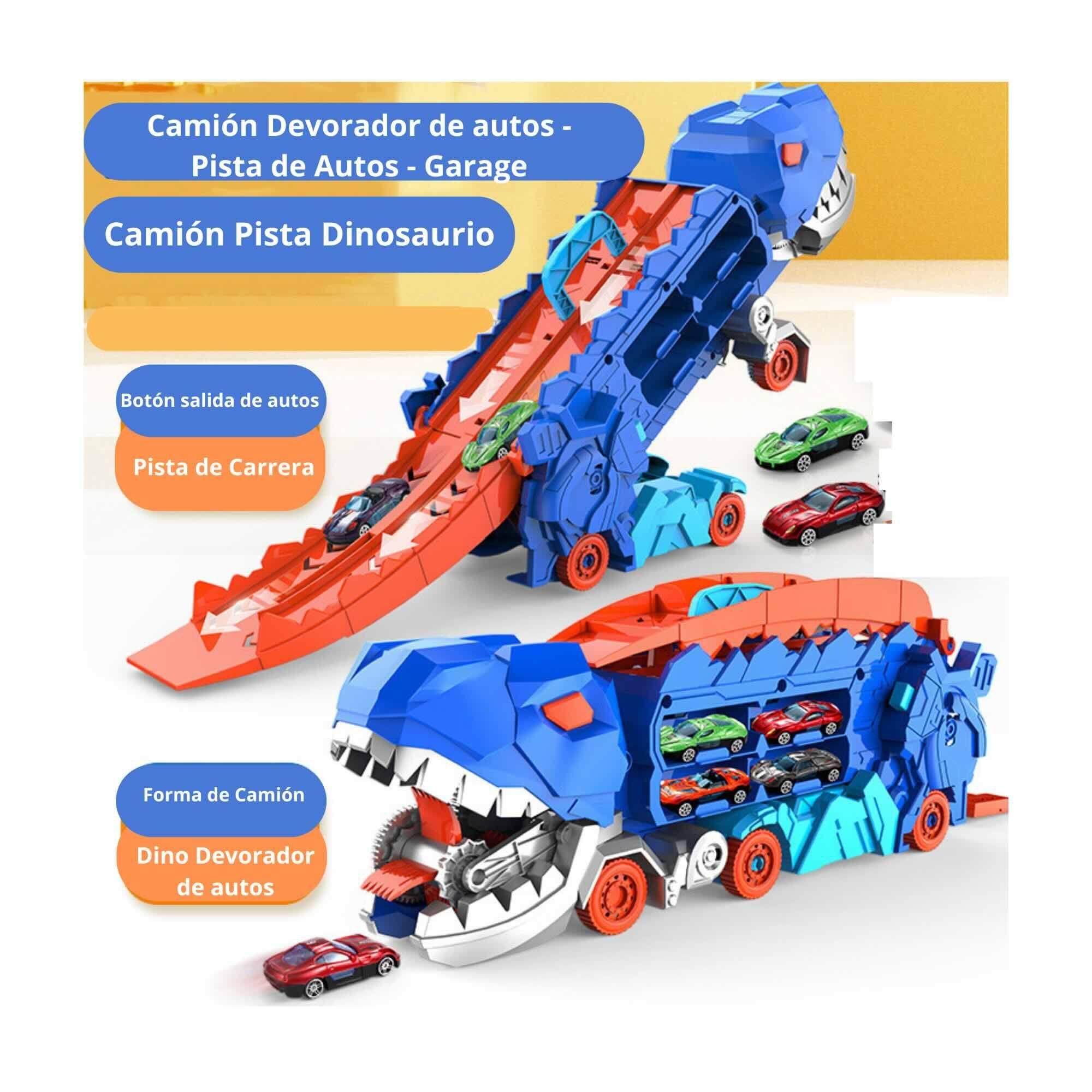 Camion Dino T rex Pista Garage 4 Autos Transf-2