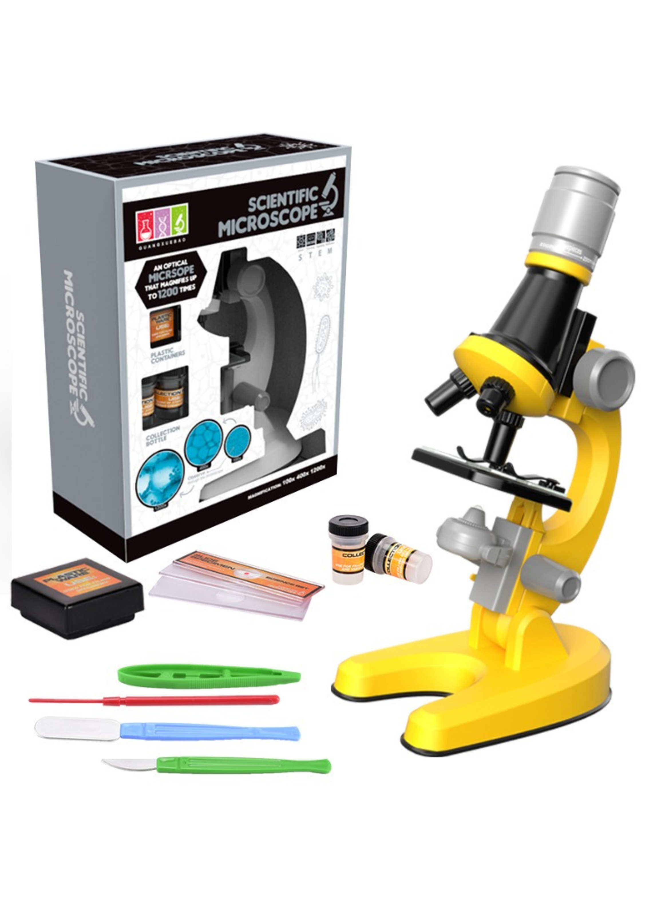 Microscopio Educativo Con Accesorios Para Niños 1200x-0