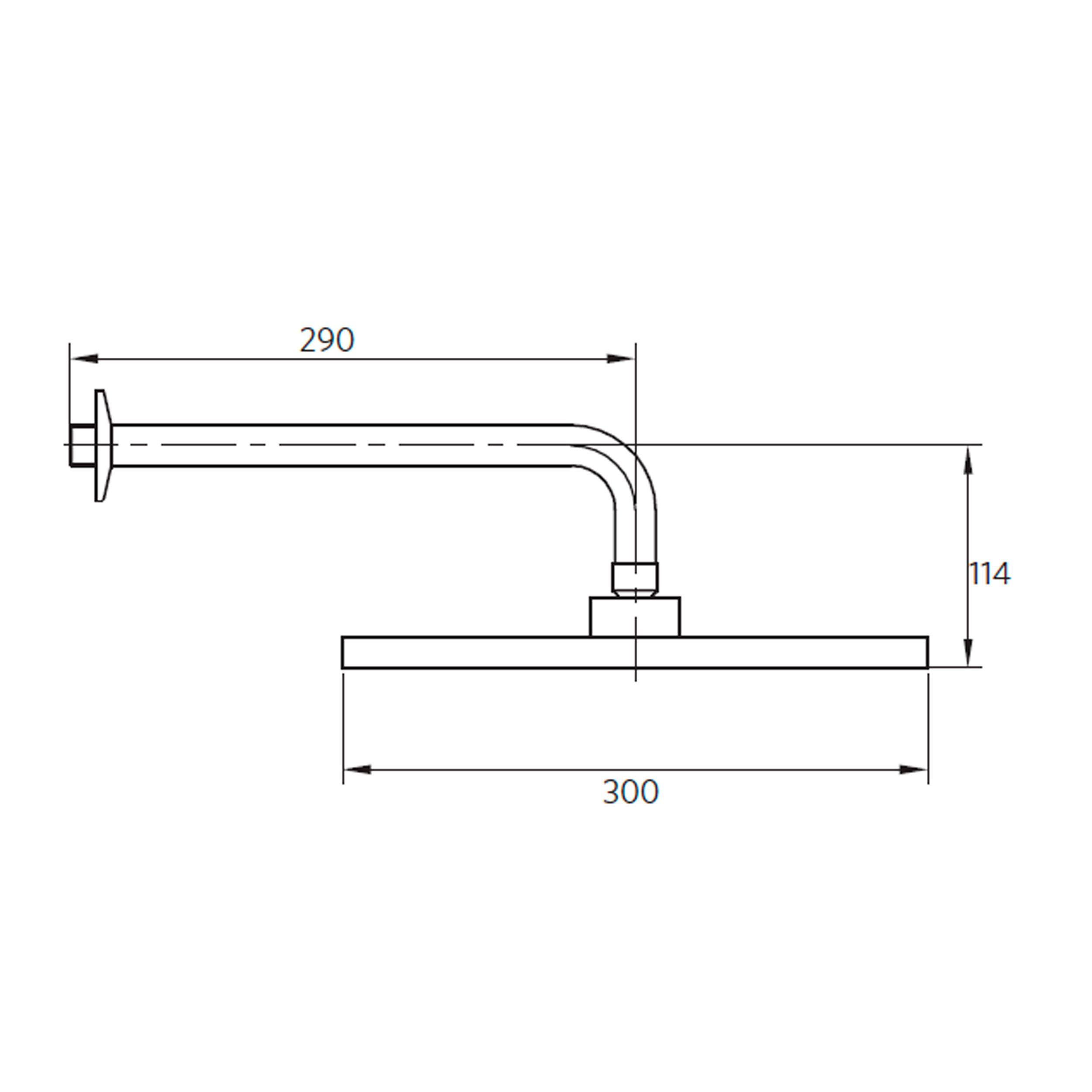 Plato Ducha 30 cm con Brazo 30 cm Cromo-1