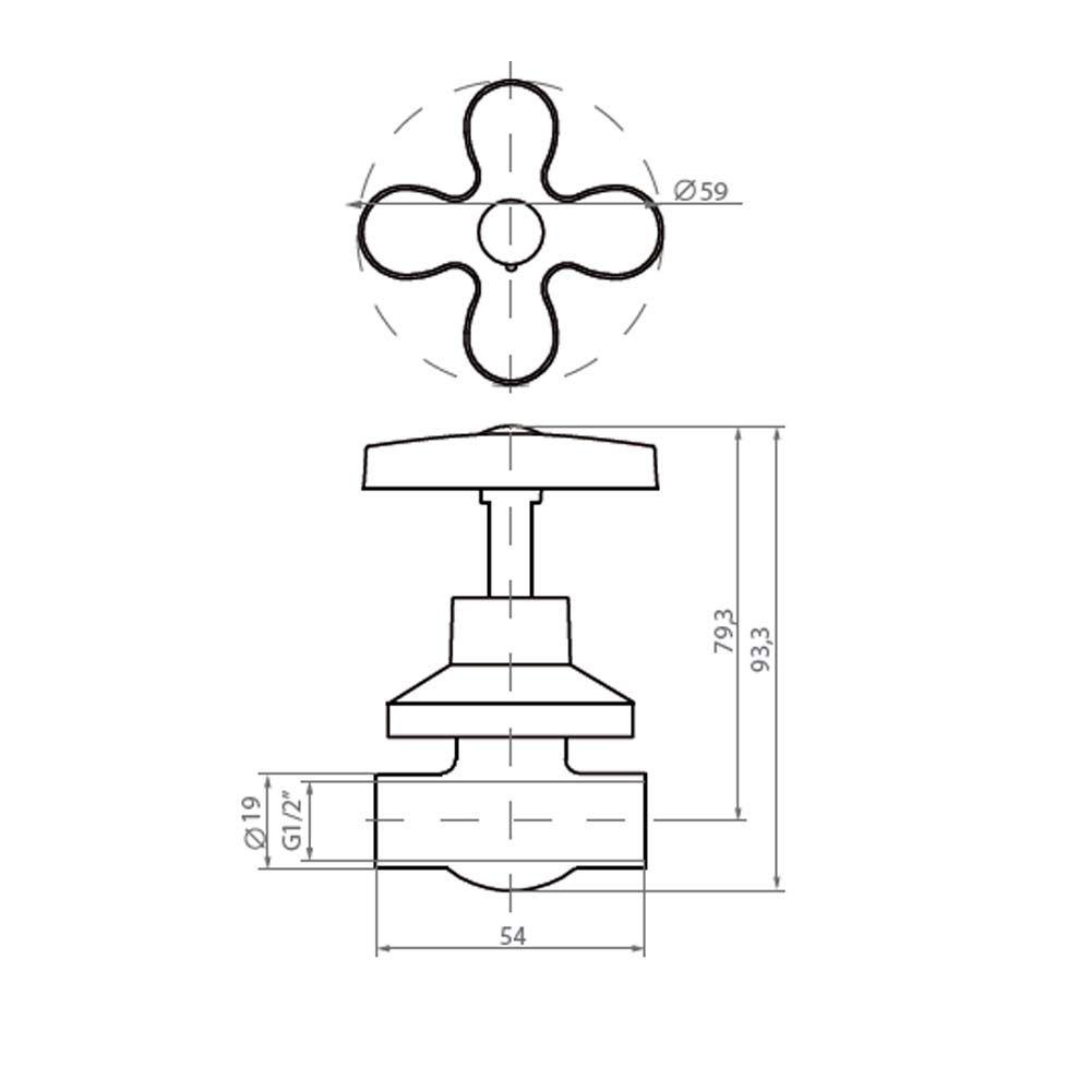 Llave Paso Campana Cr/Cruz  So-So 1/2-3