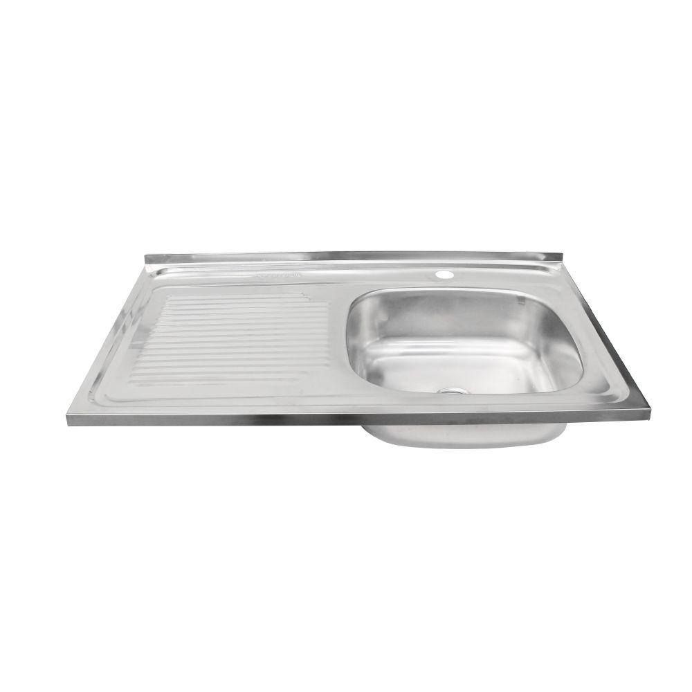 Lavaplatos Sobreponer Inox una Cubeta 80x50 Izquierdo con Desague-6