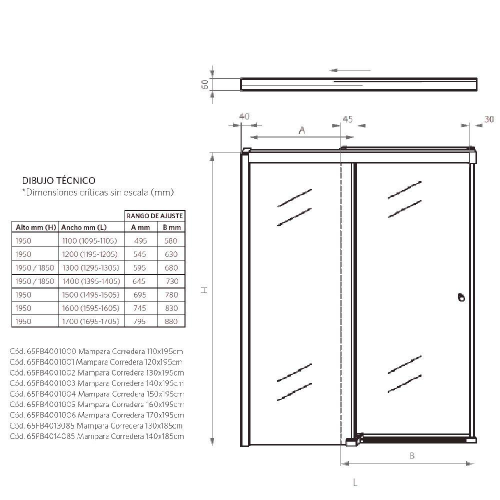 Mampara Corredera Hera 140x185 cm-3