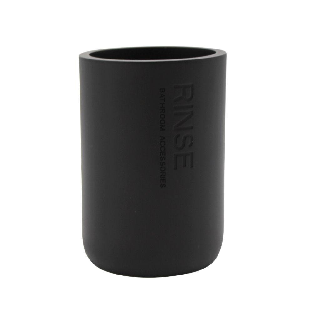 Kit Accesorios Baño Resina 4 piezas Negro/Bamboo-4