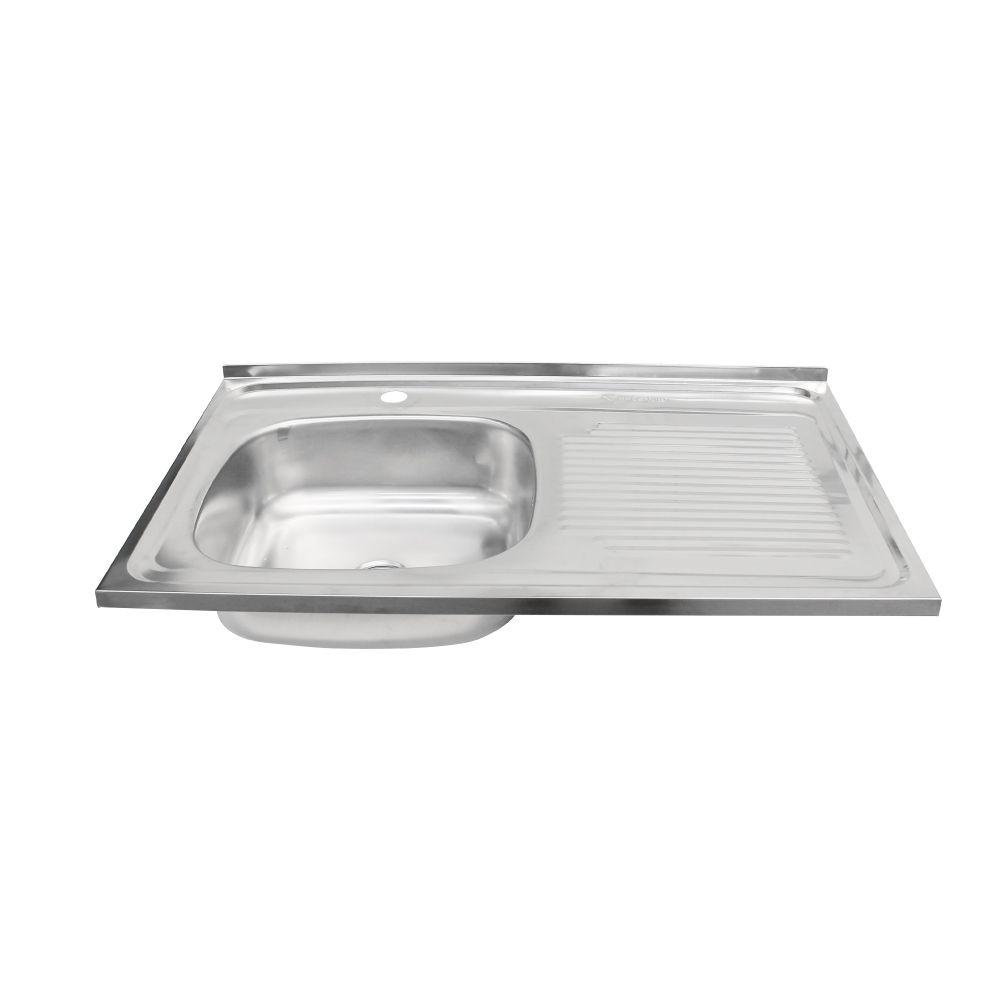 Lavaplatos Sobreponer Inox una Cubeta 80x50 Derecho con Desague-4