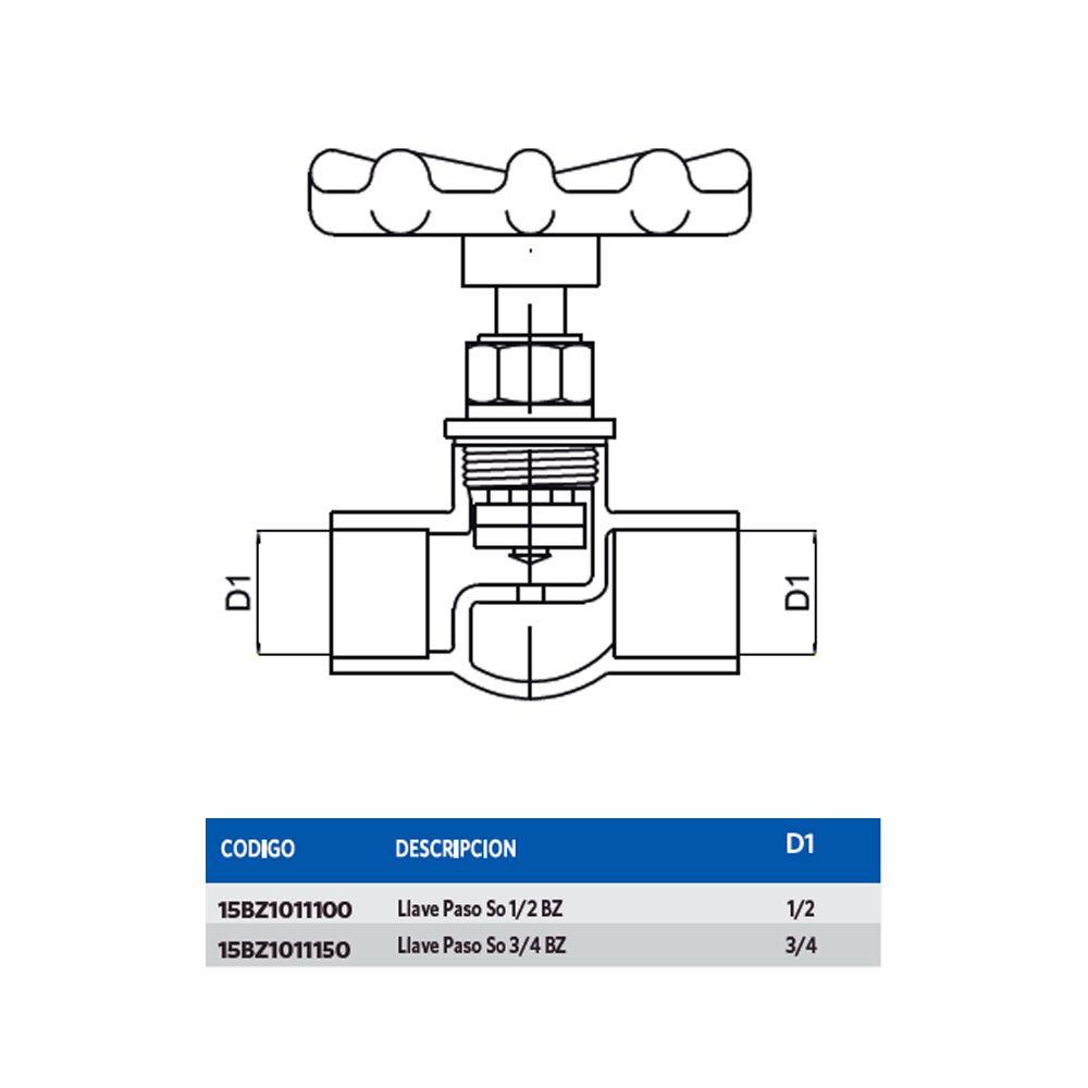 Llave Paso So 3/4 BZ-3