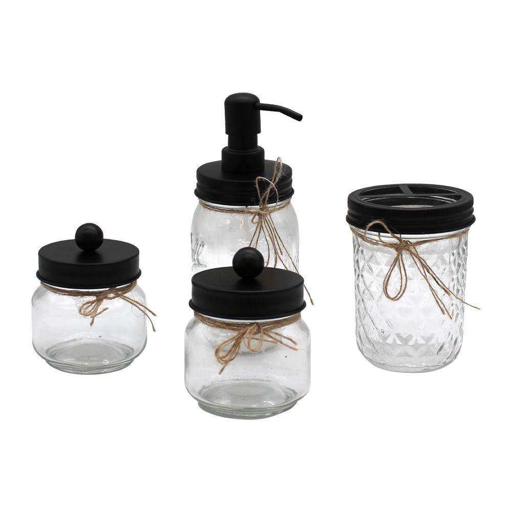 Kit Accesorios Baño Vidrio 4 Piezas Metal-5