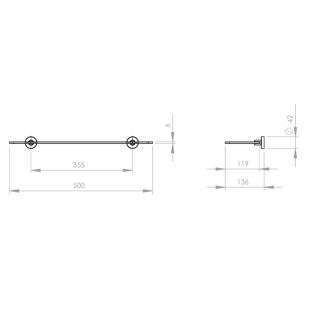 Repisa de Vidrio 50 cm Soporte Negro Mate-4