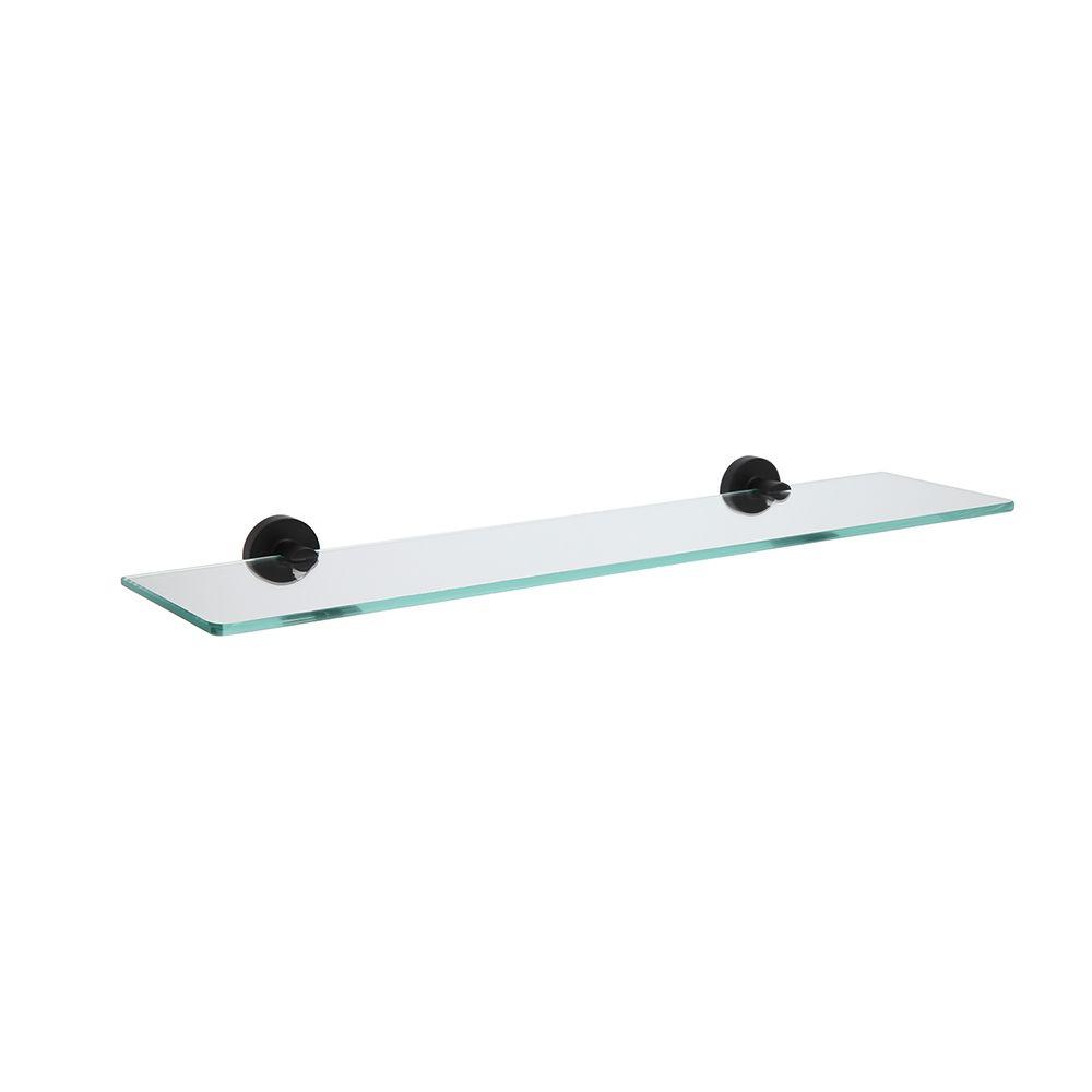 Repisa de Vidrio 50 cm Soporte Negro Mate-5