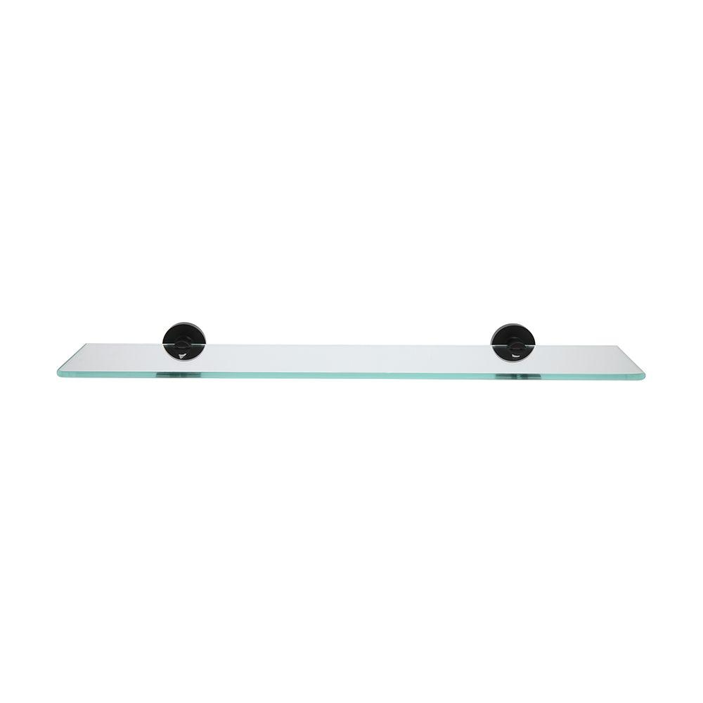 Repisa de Vidrio 50 cm Soporte Negro Mate-6