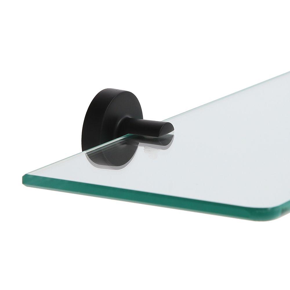 Repisa de Vidrio 50 cm Soporte Negro Mate-2