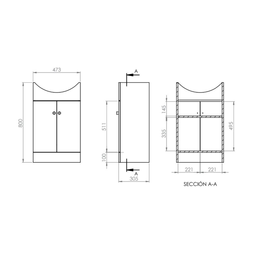 Mueble Vanitorio Completo Marie 50x43 cm-2