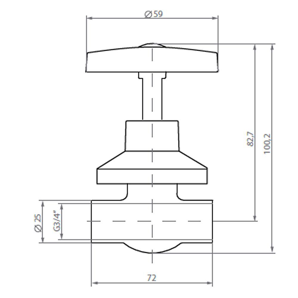 Llave Paso Campana Cr/Cruz So-So 3/4-3
