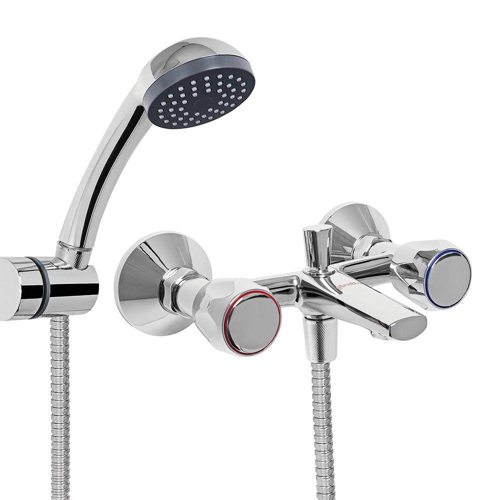 Combinación Tina Ducha Mossini Metal Cromo-7