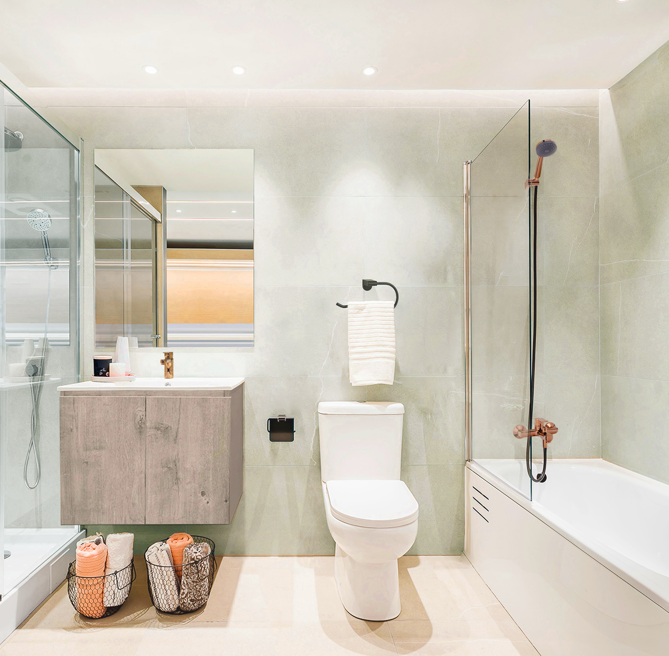 Pack Baño Cobre | Grifería + Accesorios-1