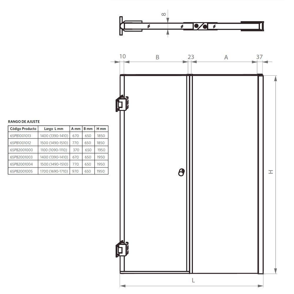 Mampara Abatible 140x195 cm-7