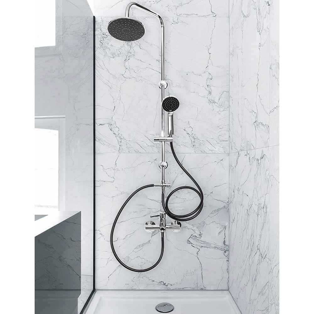 Plato Ducha 20 cm Cromo/Negro-3