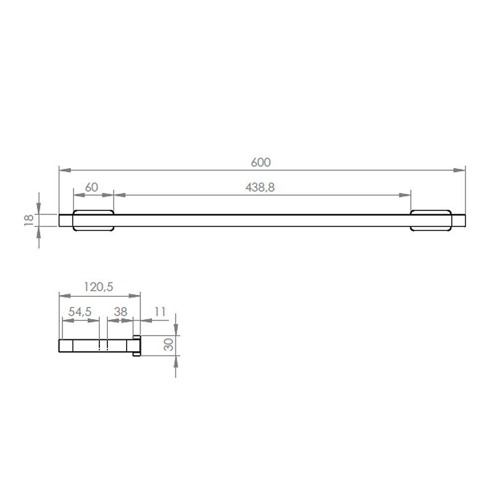 Barra toalla doble Ottone  60 cm-3