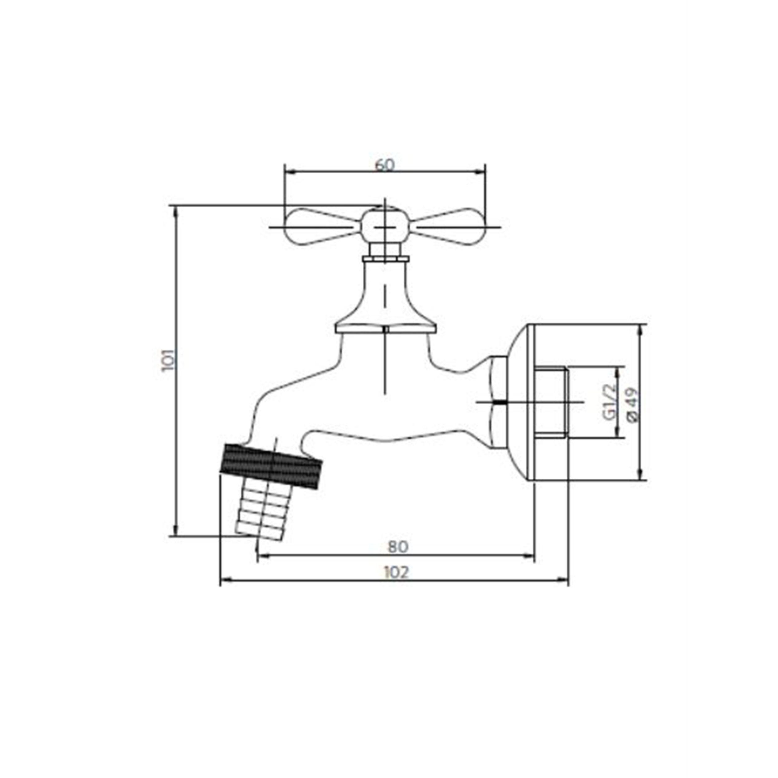 Llave Lavadora con Flange 1/2 x 3/4 MS-3