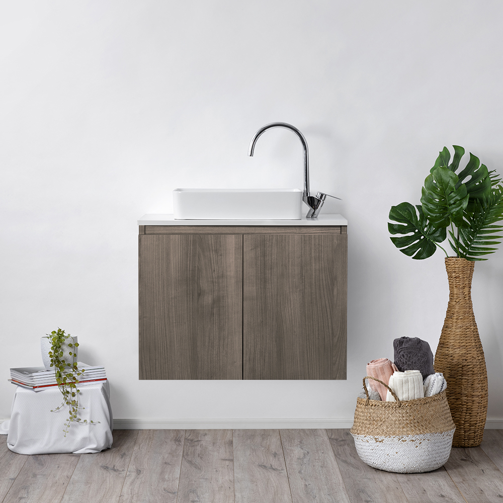 Mueble Vanitorio Sobre Cubierta Rectangular Completo 80x46 cm Ermes Lenga-8
