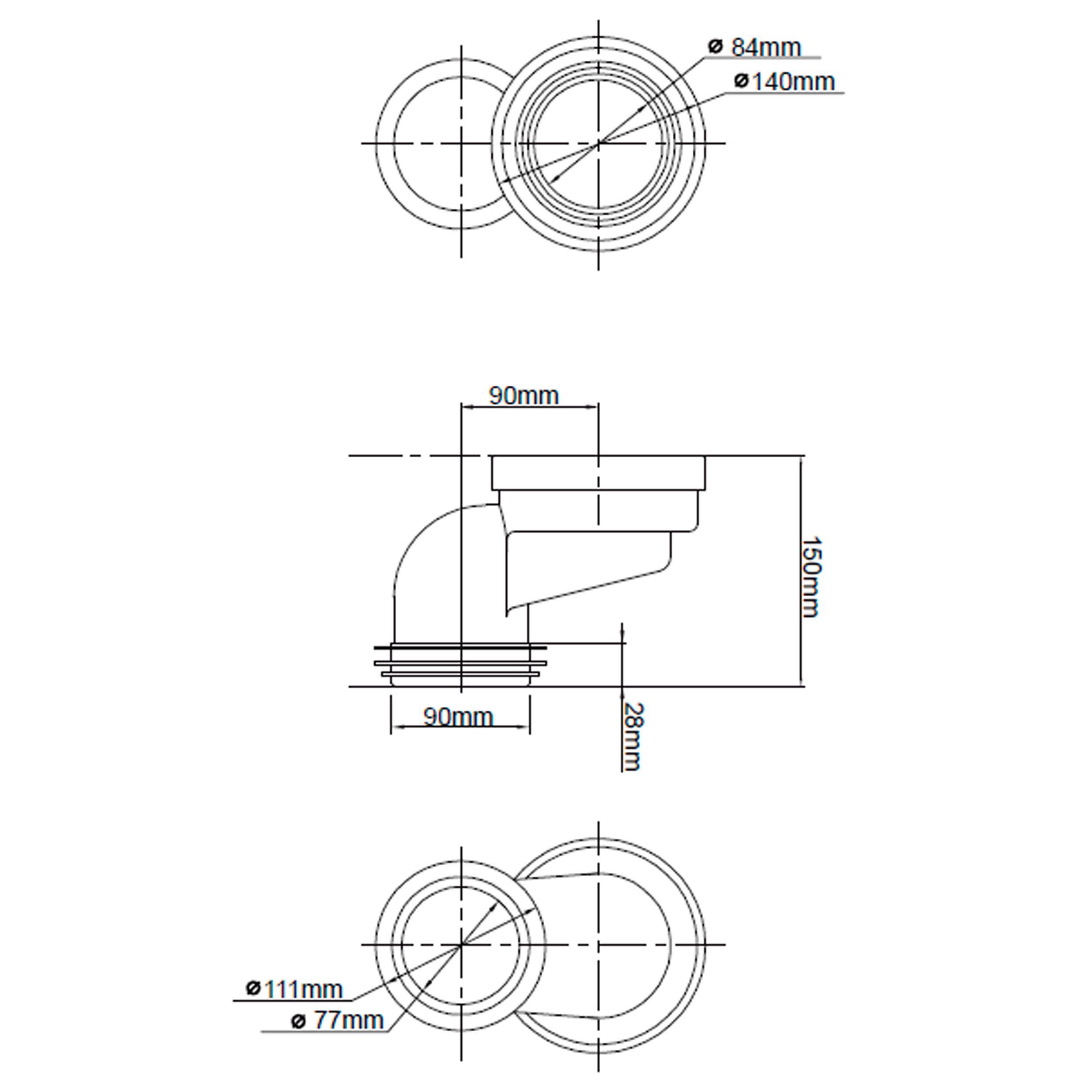 Manguito conexión 90 mm (Excéntrico)-3
