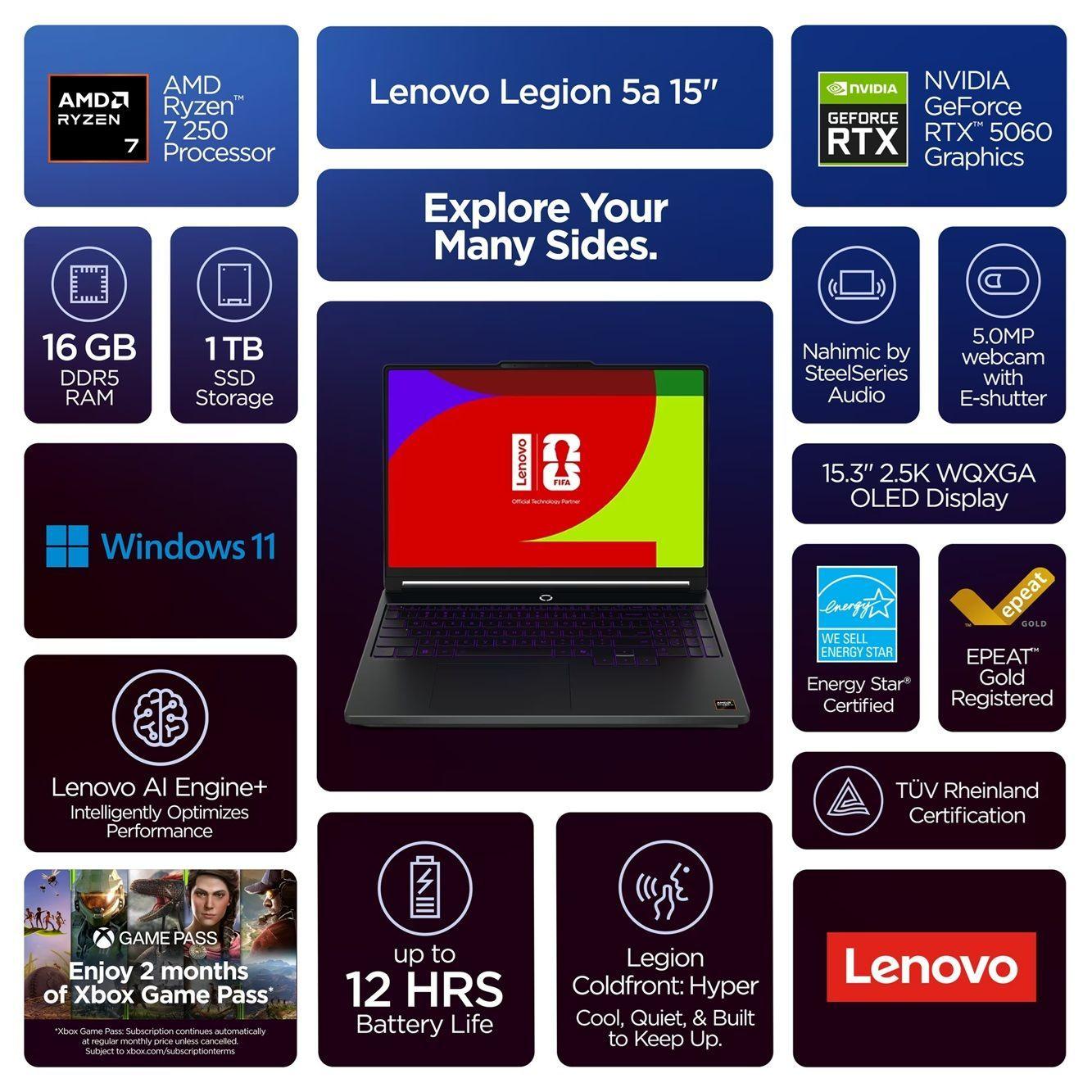 Notebook Gamer Lenovo Legion 15.3" (Ryzen 7, RTX 5060, 16GB, 1TB)-5