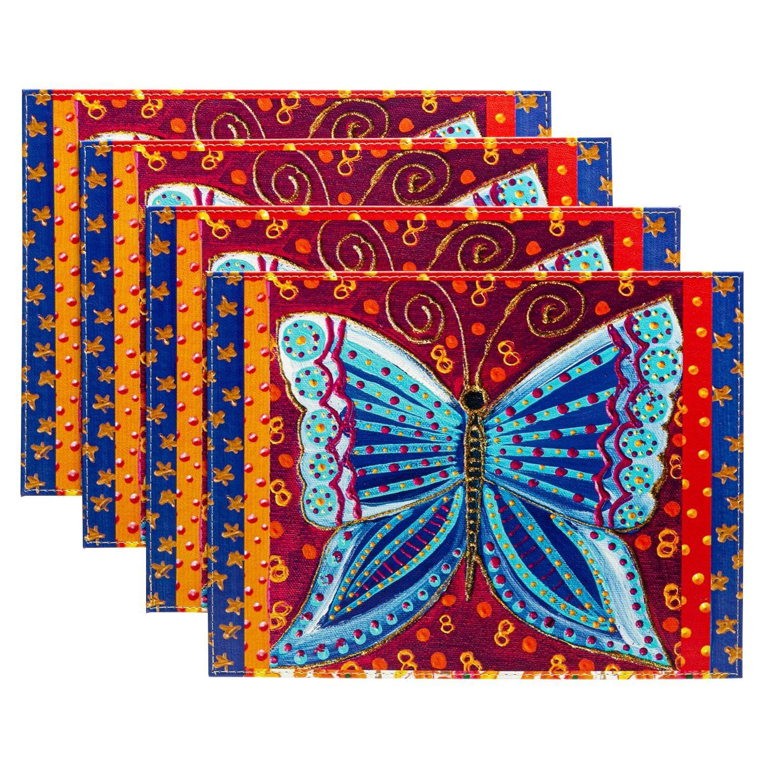 SET 4INDIVIDUALES MARIPOSA AZUL-0