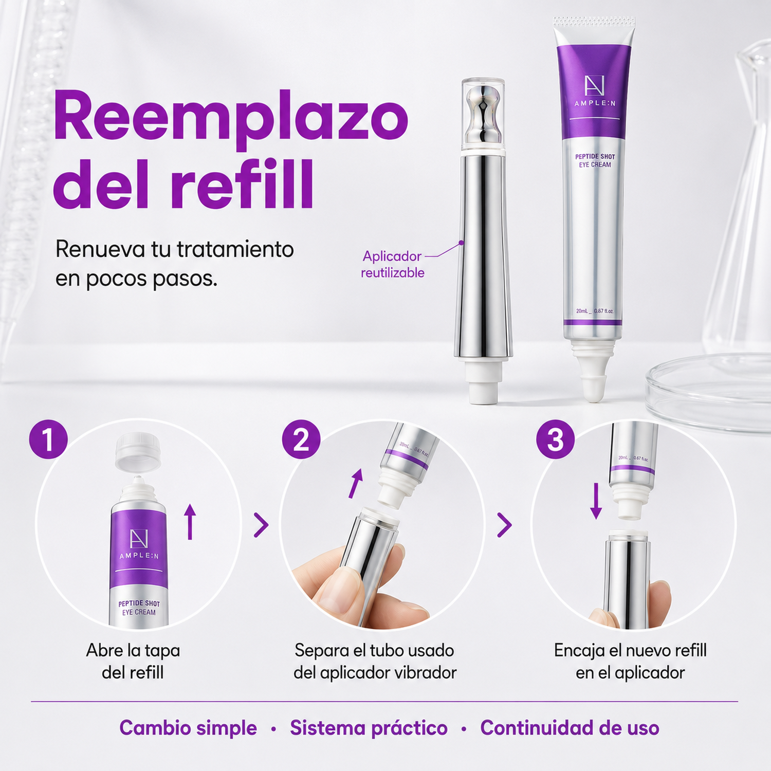 Refill AMPLE:N Crema Contorno de Ojos Reafirmante Péptido Shot 20 ml-6