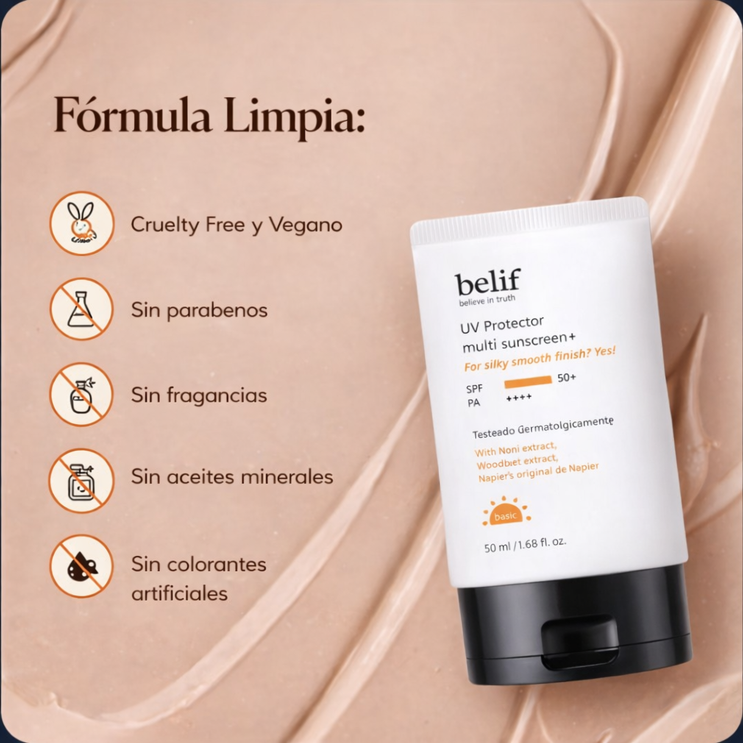 Protector Solar con Color Belif SPF50+ Multi Sunscreen 50ML-3