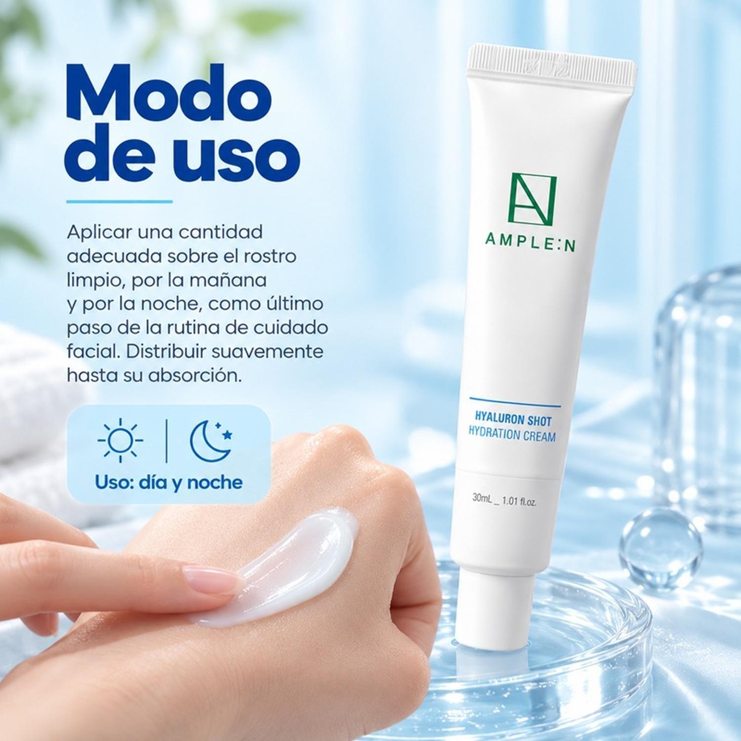 Crema Facial Hidratante de Ácido Hialurónico AMPLEN 30ml-6