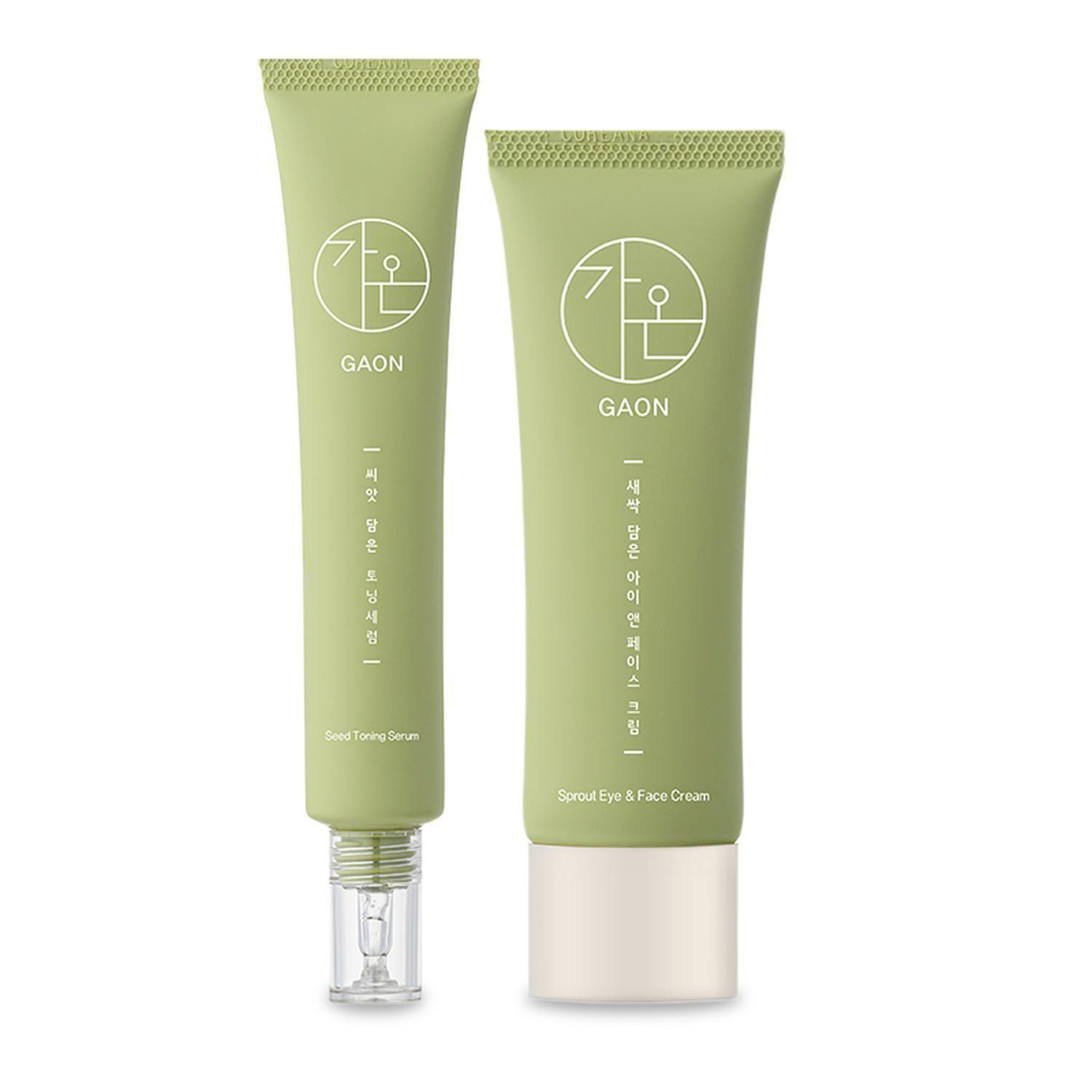 Pack Hidratante Facial Coreano GAON Crema y contorno ojos + Sérum y tónico vegan-0