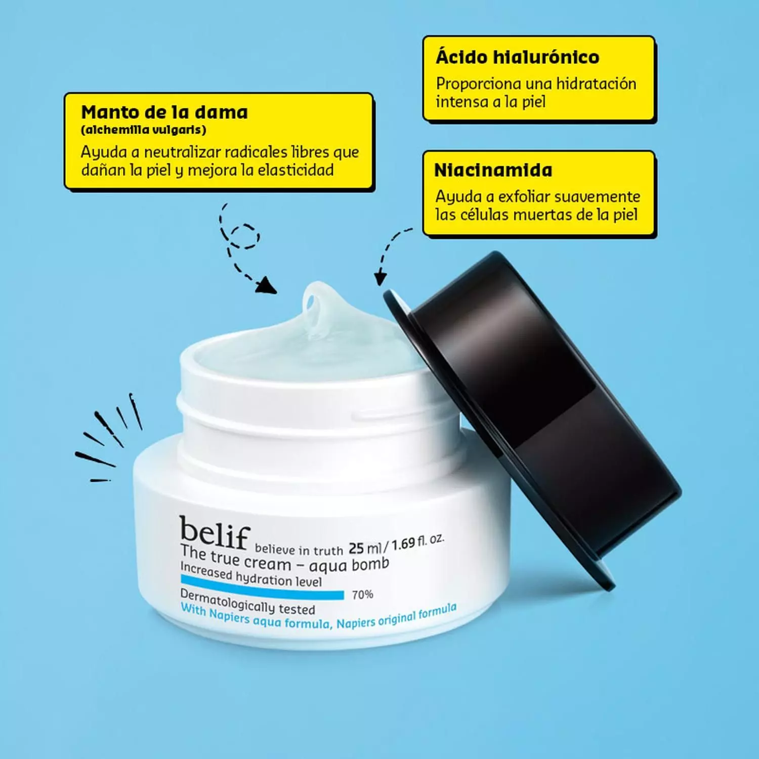 Crema Facial Hidratante en Gel Ligera Belif Aqua Bomb 25 ML-3