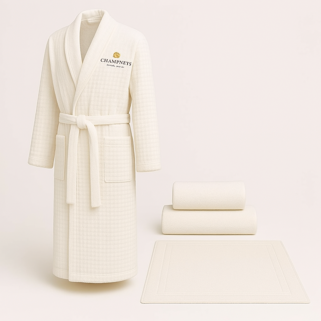 Bata Blanca Toalla de Lujo 100% Algodón  Talla ML  ANNGEBUT Spa Boutique-1