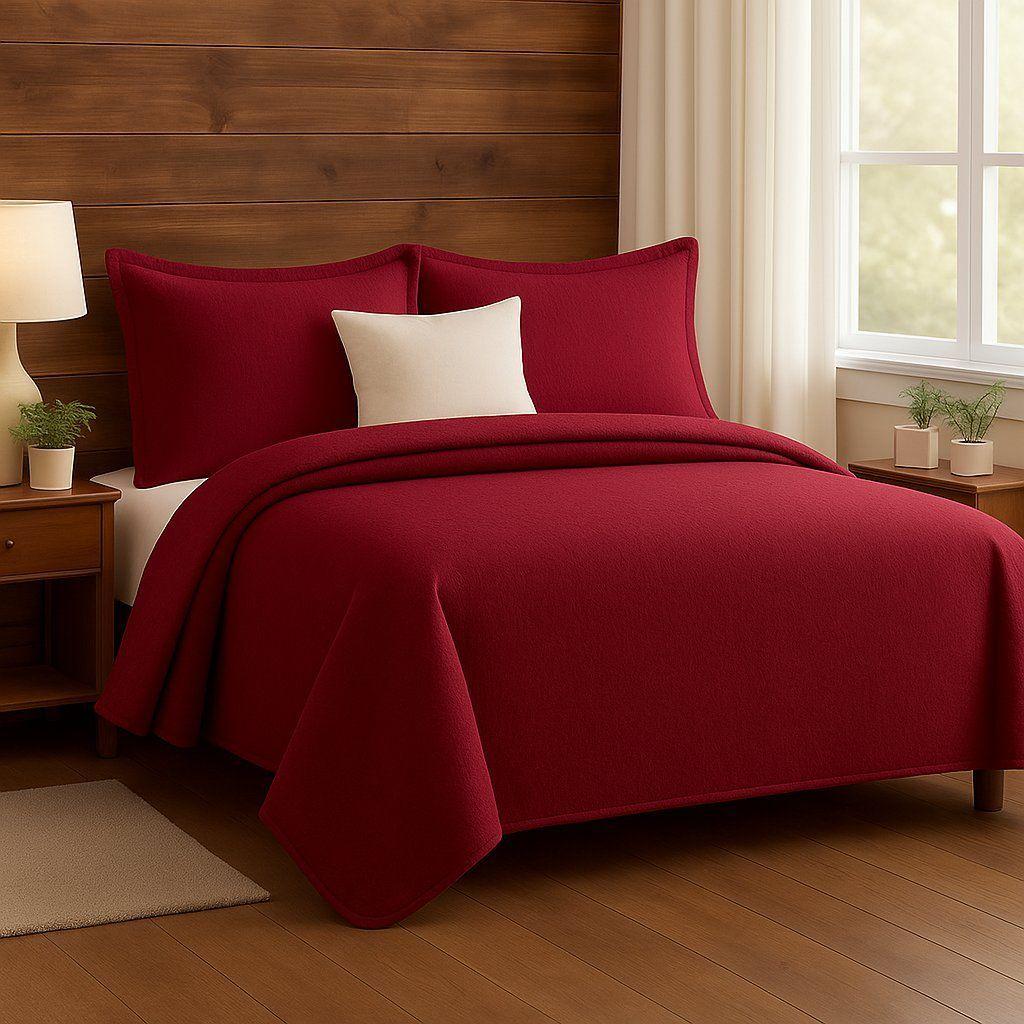 Cubrecama Reversible Burdeo 2 Plazas – Incluye 2 Fundas-2