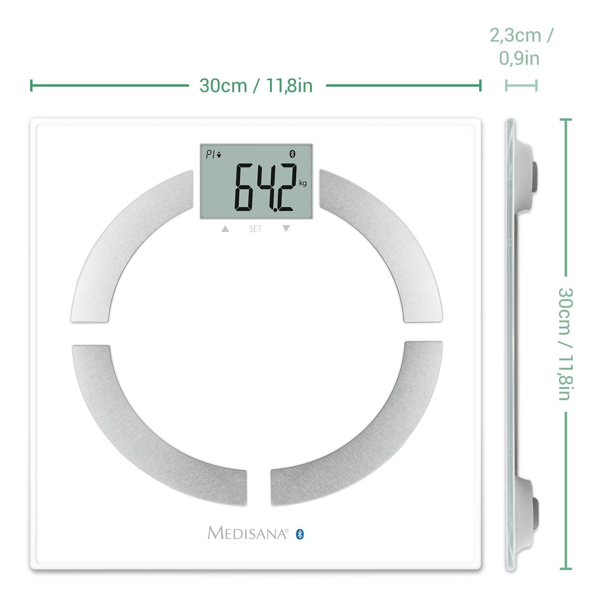 Báscula Pesa con análisis corporal y Bluetooth Connect Medisana Blanco-5