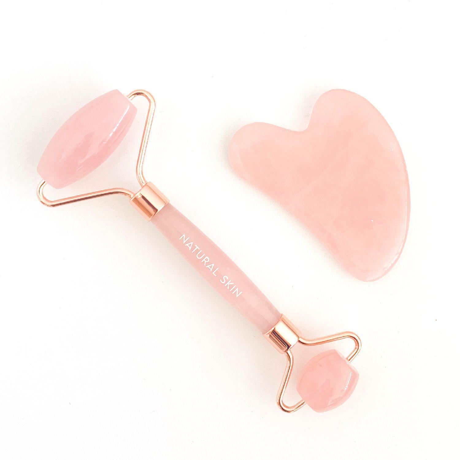 Set Cuarzo Rosado (Rodillo + Gua Sha) -0