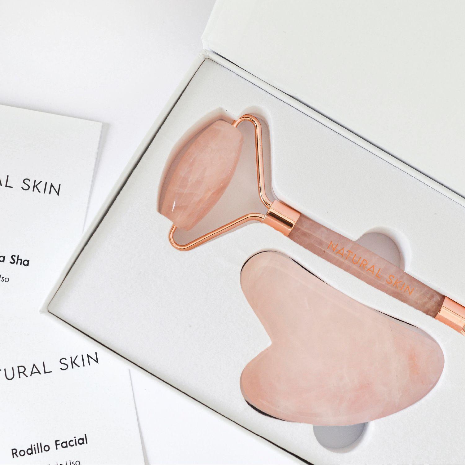 Set Cuarzo Rosado (Rodillo + Gua Sha) -1
