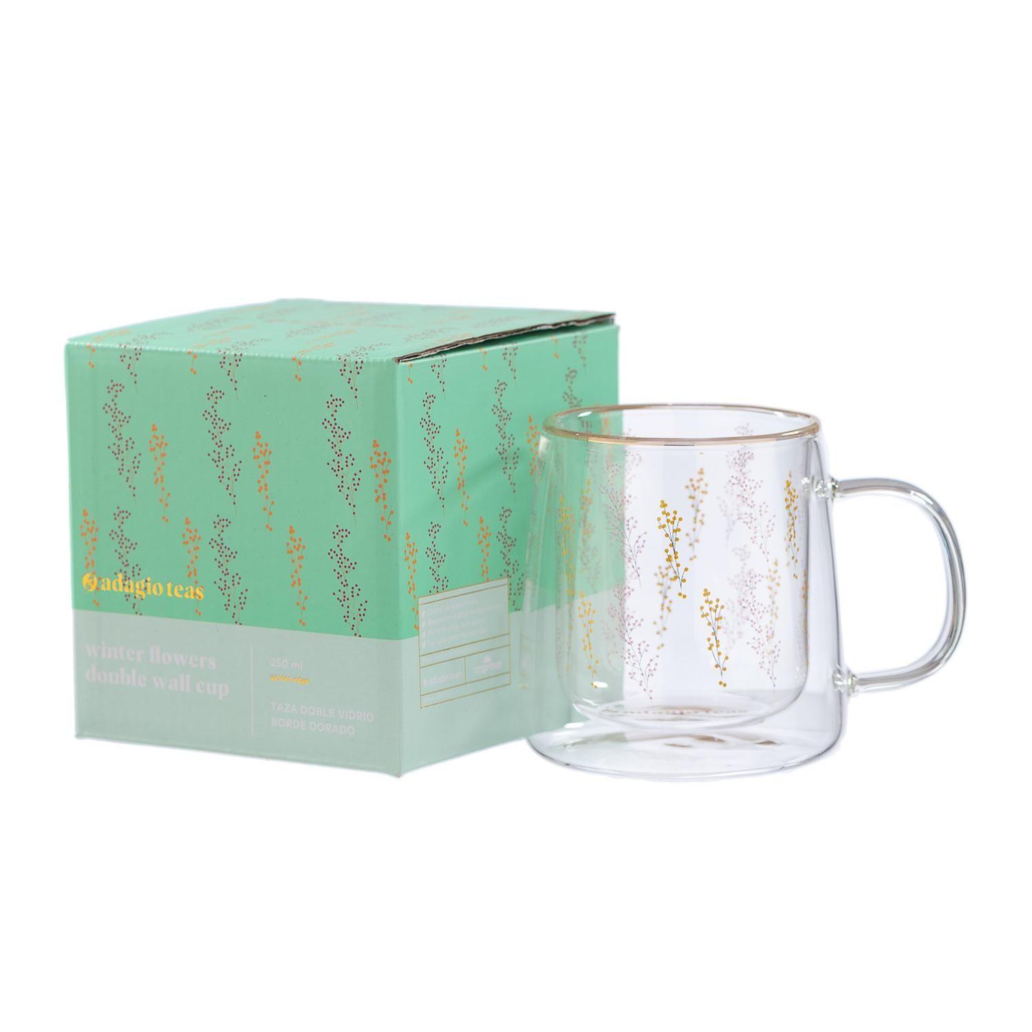 Taza Doble Vidrio Winter Flowers 250 ml-2