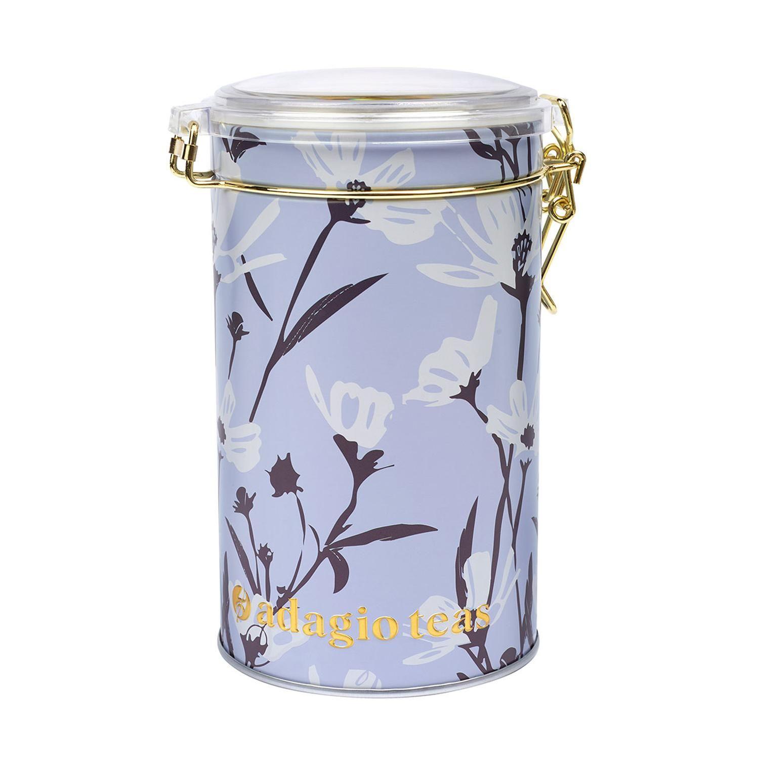 Tarro Grande Flowers Blue & White Almacenador de Té 8 oz-0