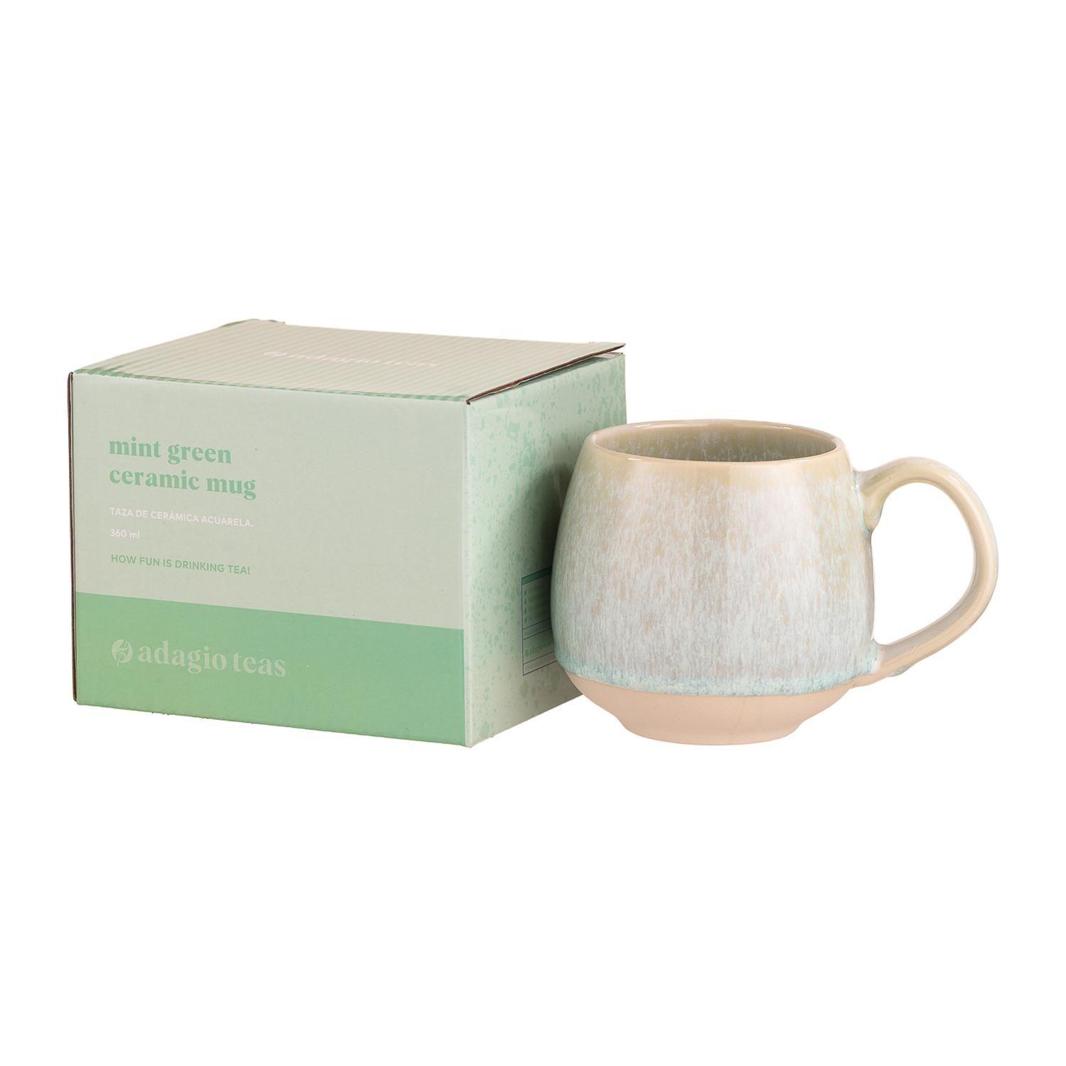 Taza Cerámica Acuarela Verde 360 ml-2