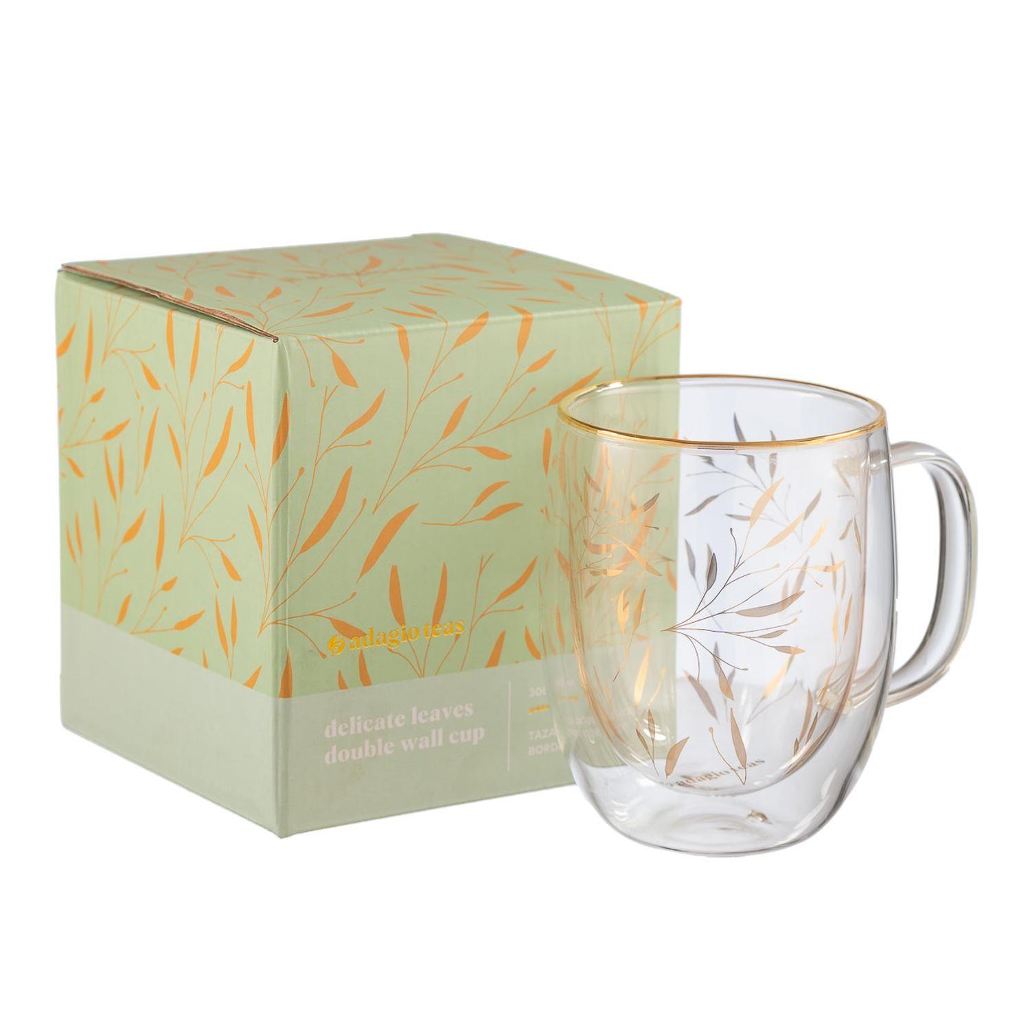 Taza Doble Vidrio Delicate Leaves 300 ml-2