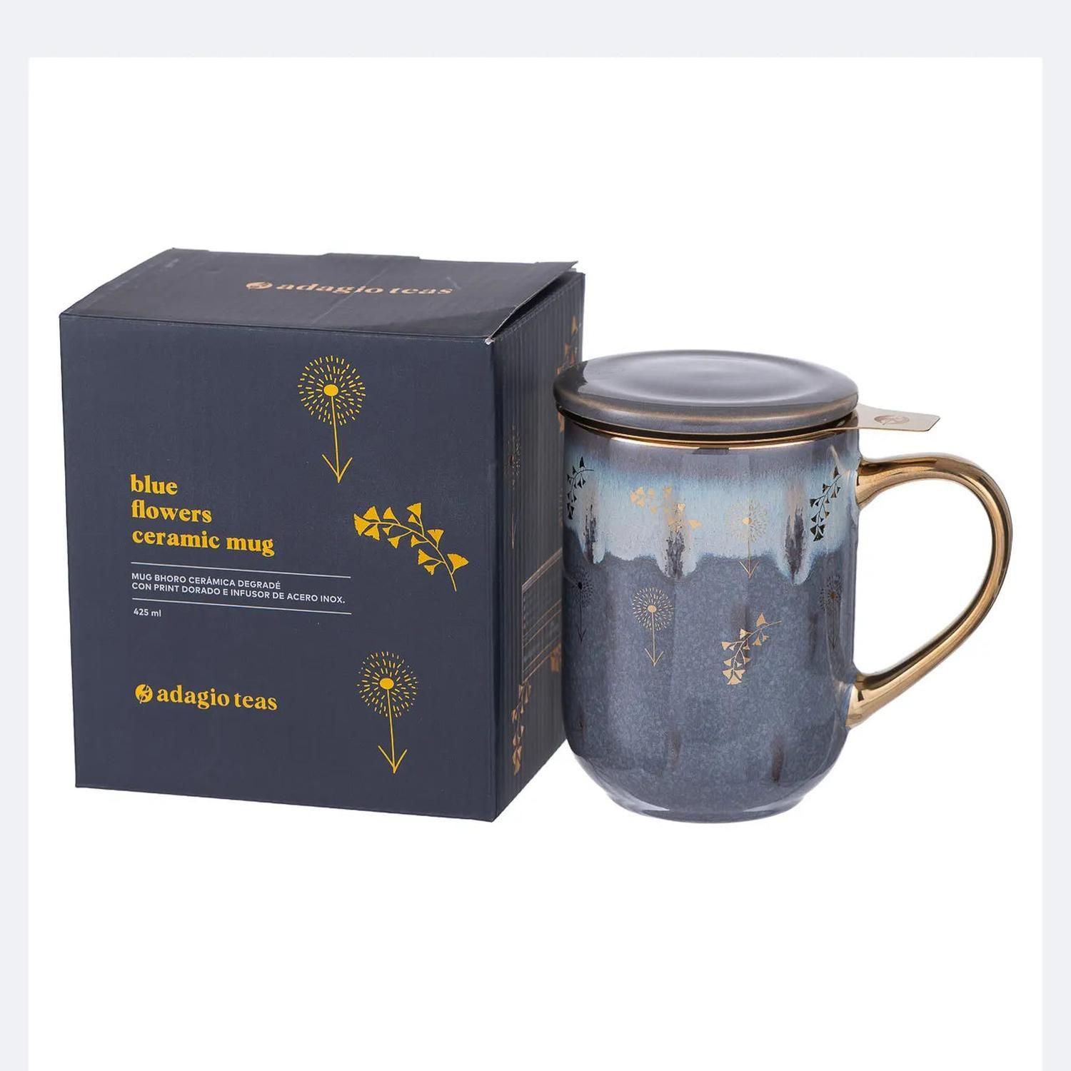 Mug Bhoro Cerámica Blue Flowers 425 ml-2