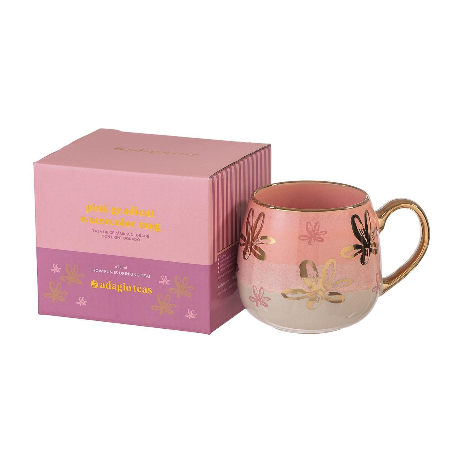 Taza Cerámica Pink Brush Flower 425 ml-2