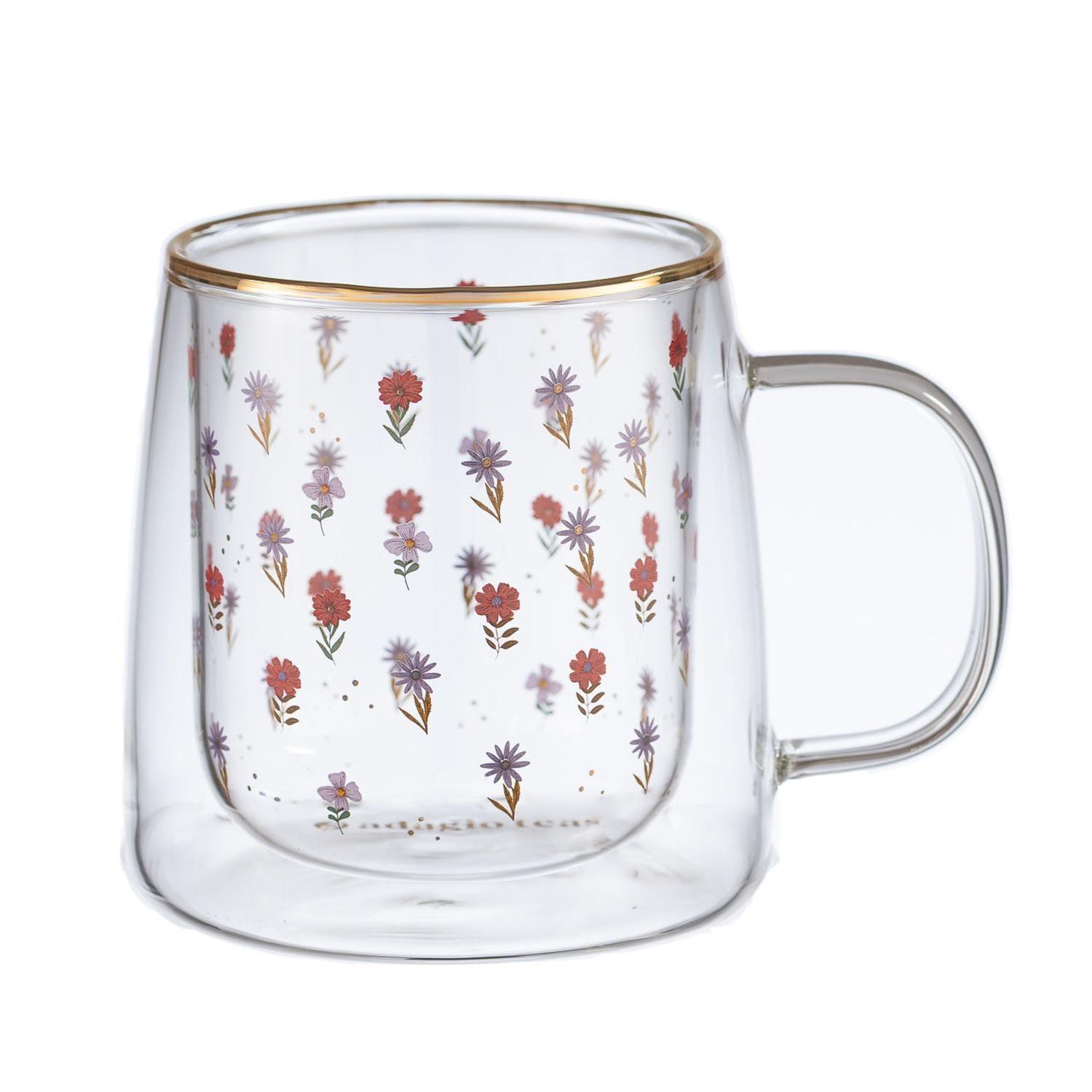 Taza Doble Vidrio Small & Colored Daisies 250 ml-0