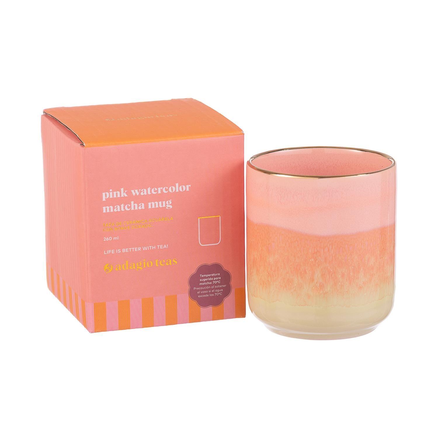 Vaso Cerámica Watercolor Rosado 260 ml-2