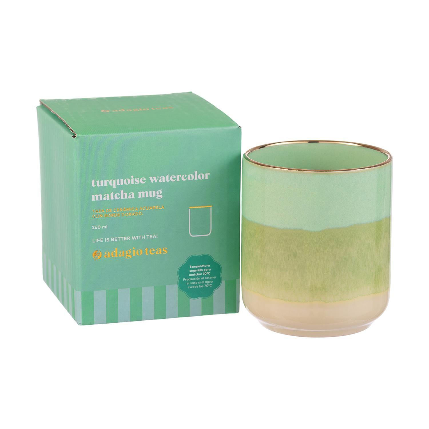 Vaso Cerámica Watercolor Turquesa 260 ml-2