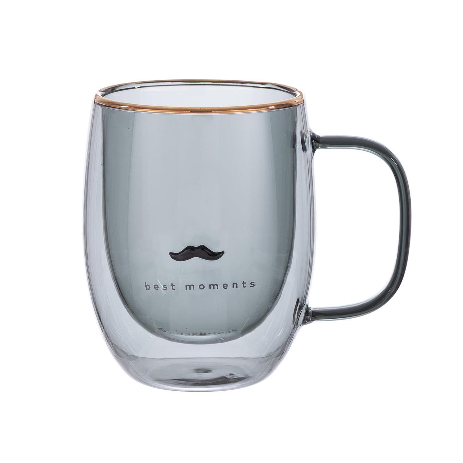 Taza Doble Vidrio Moustache 300 ml-0