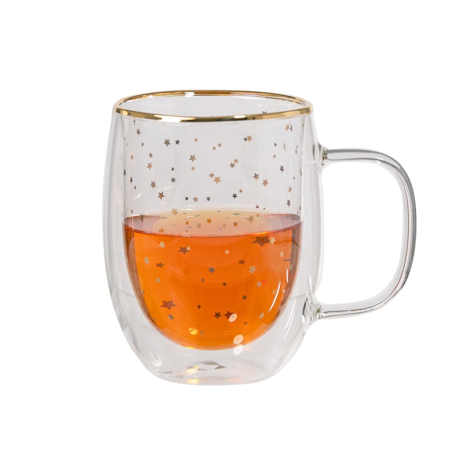 Taza Doble Vidrio Golden Stars 300 ml-1