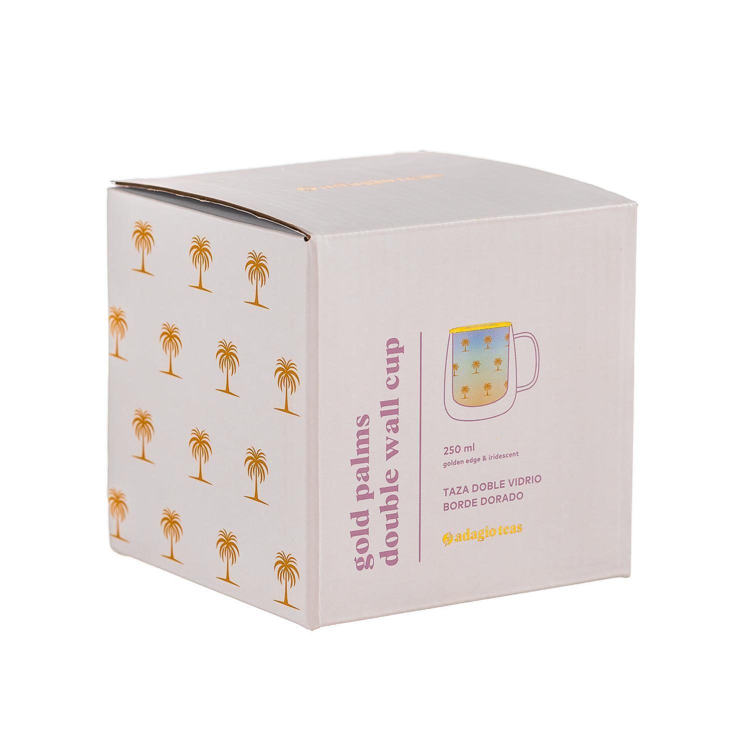 Taza Doble Vidrio Gold Palms 250 ml-2
